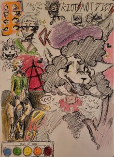 The walten files, oc, banny, the witch sheep, punk, sketchbook page Sheep Oc Art, Drawing Alternative, Dont Text And Drive