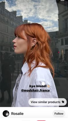 Wolf Haircut Red Hair, Wolfcut For Fine Hair, Haircuts Women Medium Length, Dense Curtain Bangs, Ginger Hair With Root Smudge, Ginger Hair 2023, Shag Haircut Red Hair, Rene Haircut, Copper Dark Roots