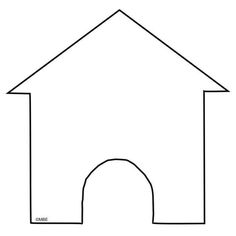 the outline of a dog house