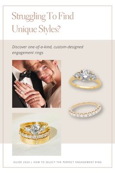 a brochure with rings and engagement rings