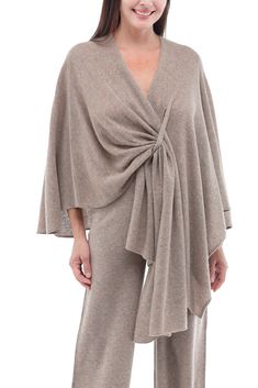 100% Cashmere Wrap Shawl. Perfect for cold evening strolls or working from home. Warm up in Cashmere with comfort and style. Cashmere Wrap Shawl, Shawl Outfit, Sweater Shawl, Cashmere Wrap, Cashmere Shawl, Wrap Shawl, Evening Outfits, Draped Dress, Shawls And Wraps