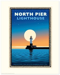 the poster for north pier lighthouse