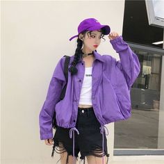 Teenage Summer, Purple Outfits, Ulzzang Fashion, Harajuku Fashion, Korean Street Fashion, Korean Outfits, Asian Fashion, Aesthetic Fashion, Modest Fashion