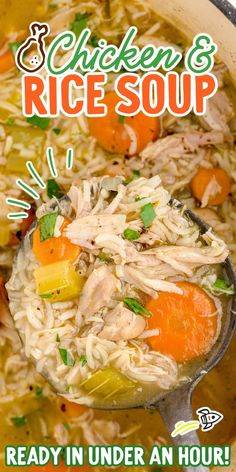 Chicken and Rice Soup Old Fashion Chicken And Rice Soup, Chicken And Rice Soup Recipes, Old Fashioned Chicken And Rice, Homemade Chicken And Rice Soup, Homemade Chicken And Rice, Easy Chicken And Rice, Rice Soup Recipes, Lasagna Soup Recipe, Pot Pie Soup