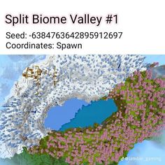 an image of a map with the name split biome valley 1 and coordinatess spawn