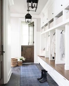 an instagram page with the image of a hallway and closets in white color