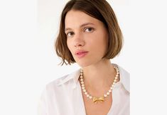 the finishing touch to your outfit. and the reason for all the oohs and aahs. Kate Spade Outlet, Bow Necklace, Your Outfit, Kate Spade, Outlet, Necklaces, My Style, Cream, Gold