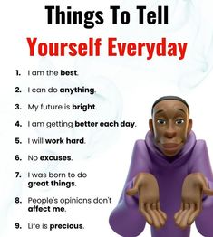 a poster with the words things to tell yourself