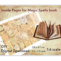 Book With Pictures, Spells Book, Mini Books Diy, Book Binding Diy, Dollhouse Books, Magic Spell Book, Printable Halloween, Halloween Vintage, Miniatures Tutorials