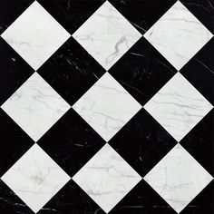 a black and white checkerboard pattern is shown in this tile flooring design