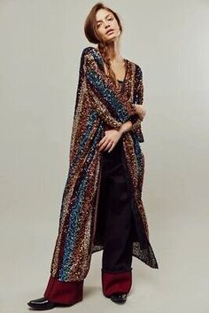 Find ideas๏ฟฝand inspiration for Free People Sequin Prism Kimono From Elizabeth Gillett One Size, Women's Clothing The Pyramid Collection Woman Clothing, Pyramid Collection, Sequin Kimono, Wide Sleeves, Womens Clothing Tops, New Fashion, Sequin, Free People, Women's Clothing