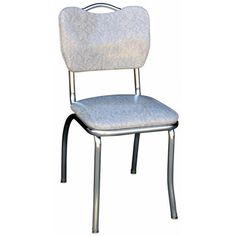 a chair that is sitting up against a white background with the seat back turned down