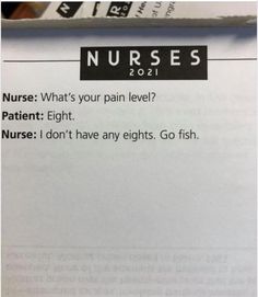 a piece of paper with the words nurses on it