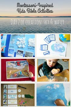 the montesson inspired kids's bible activities day 2 creation sky and water