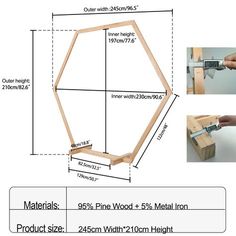 the diagram shows how to make a diy wood frame for a wooden table top