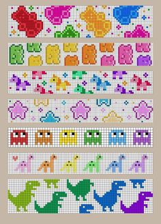 cross stitch pattern with different colors and shapes for the letters i love to use in this project