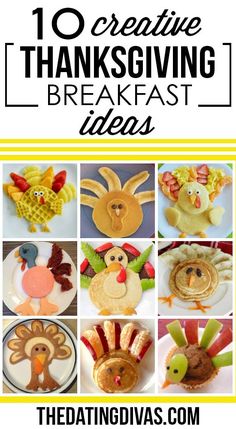 the top ten creative thanksgiving breakfast ideas for kids to make with paper plates and napkins