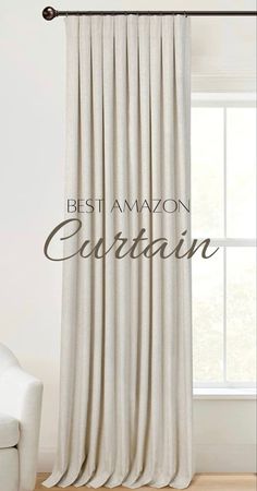 a white curtain with the words best amazon curtains