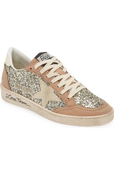 Golden Goose Ball Star Glitter Sneaker (Women) | Nordstrom Golden Goose Ball Star, Top Sneakers Women, Glitter Sneakers, Golden Goose Deluxe Brand, Super Star, College Basketball, Dream Shoes, Golden Goose, Basketball Shoes