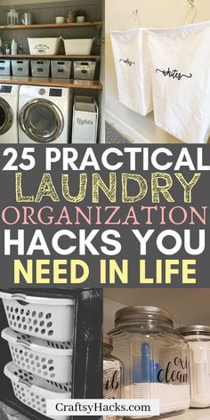 laundry organization hacks that are great for small spaces and to use in the kitchen