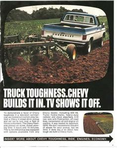 an advertisement for the tv show truck toughness chevy build it in tv shows it off