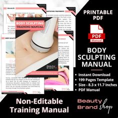 💎 Get Noticed with this Non-Editable ♥BODY SCULPTING Manual♥ . Great for small business owners. 💎 ✨🌟  WHAT'S INCLUDED 🌟✨ 💓 199 pages printable pdf manual 💓 Dimensions: 8.3 X 11.7 in 💓 One .PDF file containing a link to this manual ✨🌟  HOW TO PURCHASE & DOWNLOAD 🌟✨ 💎 Make a purchase of this listing. 💎 Following your purchase, you will receive an email from Etsy containing your .PDF download. Alternatively, you can download it from the "Purchases & Reviews" section on Etsy. 💎 Within th Vacuum Therapy, Laser Lipo, Social Media Templates, Radio Frequency, Body Sculpting, Body Contouring, Business Person, Online Training, Social Media Template