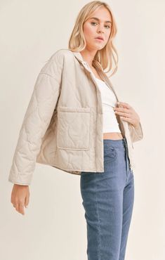 A must-have quilted jacket, oversized fit to hug all the right places. We love how versatile this one is and we know you'll love it as much as we do! 96% Polyester 4% Spandex True to size Care Instructions: Cold hand wash or gentle machine wash. Wash with like colors. Dry flat out of direct sunlight or hang dry. Do not tumble dry. Do not bleach. Quilted Jacket Outfit, Quilted Puffer Jacket, Style Gift, Quilted Jacket, Puffer Jacket, Jacket Outfits, Uganda, Shoe Brands, Snap Button