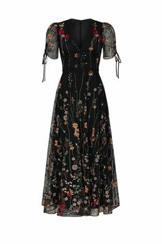 Princesa Anne, Floral Mesh Dress, Embroidered Mesh Dress, Embroidered Midi Dress, Rent The Runway, Dress The Population, Monique Lhuillier, Cocktail Dress Lace, Soft Grunge