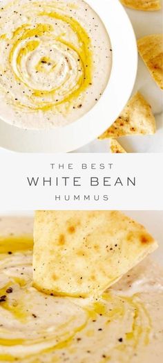 the best white bean hummus recipe is made with only three ingredients and it's ready to be eaten