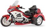 a red and white motorcycle is shown on a white background with no people around it