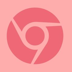 a pink circle with the letter g in it's center and an arrow at the bottom