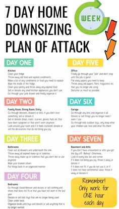 7 Day Home Downsizing Plan Of Attack (get rid of the clutter!)