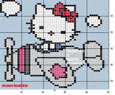 a cross stitch pattern with an image of a hello kitty