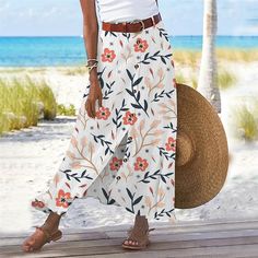 Season:Summer; Fabric:Cotton And Linen; Dress Length:Maxi; Gender:Women's; Style:Fashion,Casual; Occasion:Casual Daily; Fit Type:Regular Fit; Waistline:High Waist; Pattern:Floral; Design:Split Ends,Print; Pants Type:Skirt,Linen Skirts,A Line; Front page:FF; Listing Date:04/08/2024; Production mode:External procurement; Hips:; Length:; Waist: Cheap Maxi Skirts, Linen Skirts, Skirt A Line, Linen Fashion, Skirts Midi High Waisted, Half Skirt, Floral Maxi Skirt, Fall Skirts, Linen Skirt