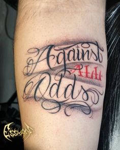 a tattoo with the words against aids on it