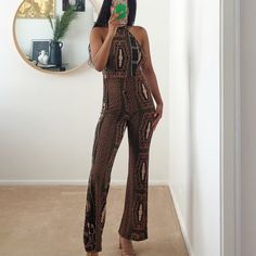 Backless Summer Jumpsuit Halter Neck Jumpsuit Open Back Jumpsuit Tribal Print Aztec Print In Great Condition Never Worn Approximately 31 Inch Inseam #Summer #Sexy #Boho #Whimsigoth #Festival Boho Whimsigoth, Open Back Jumpsuit, Summer Jumpsuit, Halter Neck Jumpsuit, Fashion Nova Pants, Jumpsuit Summer, Aztec Print, Halter Neck, Open Back