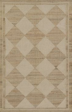 a beige and brown rug with diamonds on it