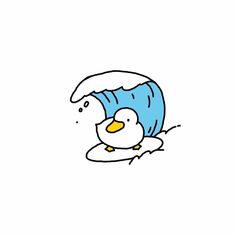 a cartoon penguin sitting on top of an egg