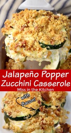 jalapeno popper zucchini casserole with bacon and cheese