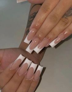 White Tip Acrylic Nails, White Tip Nails, Inspiration Nails, Tapered Square Nails, White Acrylic Nails, French Tip Acrylic Nails, French Acrylic Nails, Classy Acrylic Nails, Nails White