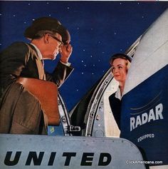 an advertisement for radiar airline featuring a man and woman looking out the window