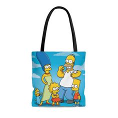 "🔥 The Simpsons are back and thriving in this new year since everything has been much better lately. Now you can grab this \"Simpsons Tote Bag\" as a gift for a friend or to carry your stuff around in style ! Add to cart, and snag one of these bad boys today and thank you very much from Simpsons. ✔ 100% Polyester ✔ Boxed corners ✔ Black cotton handles ✔ NB! Size tolerance 0.75\" (1.9 cm)) ✔ With non-woven laminate inside ✔ Black inner stitching, transparent thread on hems. ✔ Assembled in the USA          Small      Medium  Large Height, in13.0016.0018.00 Length, in12.0015.0017.00 Width, in          3.46  3.46         3.46 Handle height, in14.0014.0014.00 Handle width, in1.001.001.00 ⭐ Thank you for visiting the Mystic Shop and have a great day !" Rectangular Bags With Cartoon Print For Daily Use, Shopping Tote Bag With Case Included, Cartoon Style Large Capacity Bag For Travel, Cartoon Style Rectangular Travel Bags, Trendy Travel Bag With Cartoon Print, Blue Cartoon Bag For Everyday Use, Cartoon Style Blue Bag For Everyday Use, Fun Rectangular Bags For Gifts, Fun Rectangular Bags Ideal For Gifts