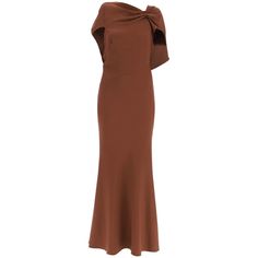 Roland Mouret Long Dress In Bias-Cut Stretch Cady, Featuring A Boat Neckline With Asymmetrical Gather And A Deep Rear V-Neckline Enriched By Draped Panels. Flared Hem, Side Invisible Zip Closure. Unlined. The Model Is 177 Cm Tall And Wears A Size Uk 8.Material: 97% Vi 3% EaMade In: ChinaColor: BrownCollection: Spring - Summer 2023040x Brown Draped Evening Dress, Elegant Draped Brown Dress, Elegant Brown Draped Dresses, Elegant Brown Asymmetrical Midi Dress, Elegant Brown Silk Midi Dress, Chic Brown Maxi Dress For Formal Occasions, Evening Sheath Maxi Dress In Bias Cut, Evening Sheath Maxi Dress With Bias Cut, Elegant One Shoulder Brown Maxi Dress