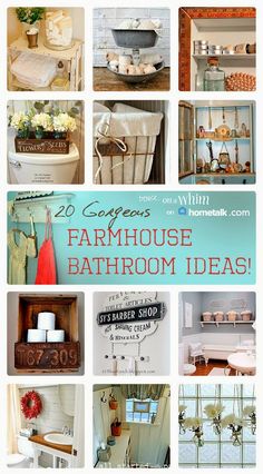 the collage shows many different types of bathroom decor and items that can be used to decorate