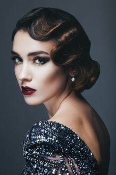 Gatsby Hair, Finger Wave Hair, 1920s Hair, Vintage Wedding Hair, Athletic Hairstyles, Penteado Cabelo Curto, Curly Bob Hairstyles