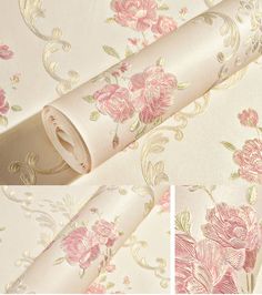 PRICES MAY VARY. Environmental Non-woven Material ,Super Thickness :0.3 Mm Peel and stick floral wallpaper roll. Water resistant ,Bubble Free ,this decorative floral contact paper has a peel away backing with measure and grid lines to make it easy for you to create new looks or repairing the appearance of any existing smooth surfaces. non-woven material ,textured rose pattern ,thick contact paper wallpaper . This self-adhesive wallpaper is easy to cut,instant peel and apply to flat surfaces . Si Countryside Wallpaper, Floral Wallpaper Bedroom, Cheap Wallpaper, Pink Flowers Wallpaper, Peony Wallpaper, Rustic Materials, Pink Bathroom, Bathroom Wall Lights, Paper Wallpaper