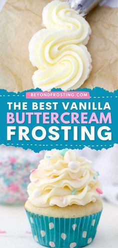 The perfect vanilla frosting recipe! It's quick and easy to prepare. Light, fluffy, and incredibly stable, this homemade vanilla buttercream frosting is the BEST. Use it for piping and decorating sweet treats like cakes, cupcakes, and cookies! Vanilla Frosting Recipe, Vanilla Buttercream Recipe, Homemade Vanilla Frosting, Custard Pastry