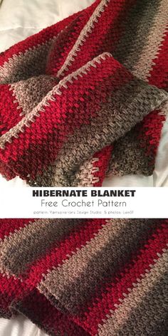 the blanket is knitted in two different colors, and has been folded on top of each other