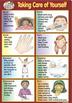 a poster with instructions on how to take care of your child's teeth and hands