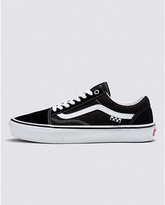 Vans | Skate Old Skool Black/White Skate Shoe Outfit For Gym, Long Skate, Vans Men, Old Skool Black, Vans Store, Vans Skate, Black Vans, Skate Shoe, Custom Vans